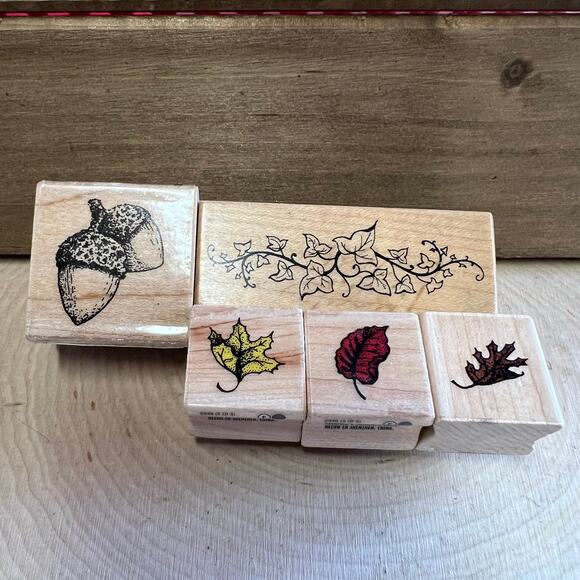 Fall Rubber Stamp Lot - Picture 1 of 3